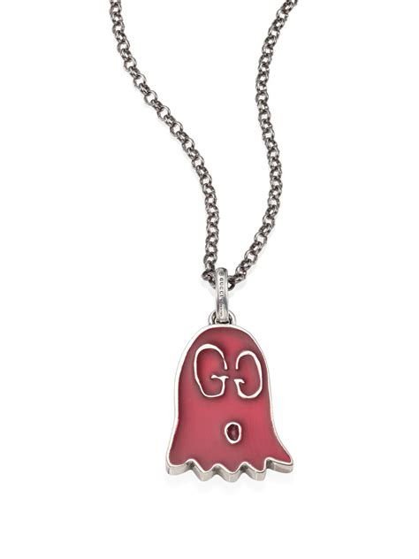 gucci ghost necklace men's|gucci ghost necklace pendant pink.